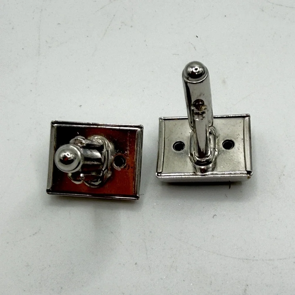 Vintage Freemason Masonic Tie Clip Bar & Cufflink Set 3 Piece Anson Silver Tone